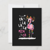 Kerstmis - Fa-La-La Mingo Flamingo Met Kerstversie Kaart (Voorkant)