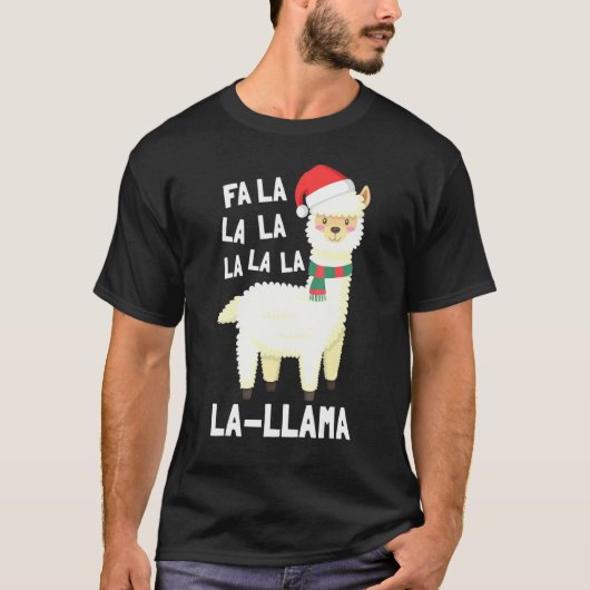Kerstmis Fa La Lama T-shirt (Voorkant)