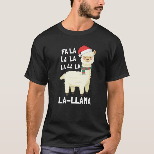 Kerstmis Fa La Llama T-shirt (Voorkant)