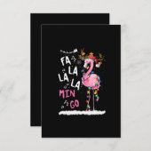 Kerstmis: Fa-La Mingo Flamingo met Kerstmis Bedankkaart (Voorkant / Achterkant)