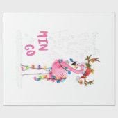 Kerstmis: Fa-La Mingo Flamingo met Kerstmis Cadeaupapier (Vlak)