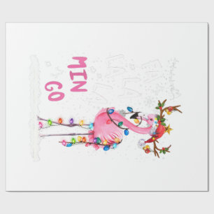 Kerstmis: Fa-La Mingo Flamingo met Kerstmis Cadeaupapier