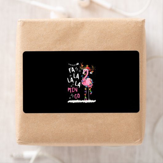 Kerstmis: Fa-La Mingo Flamingo met Kerstmis Etiket (Insitu)