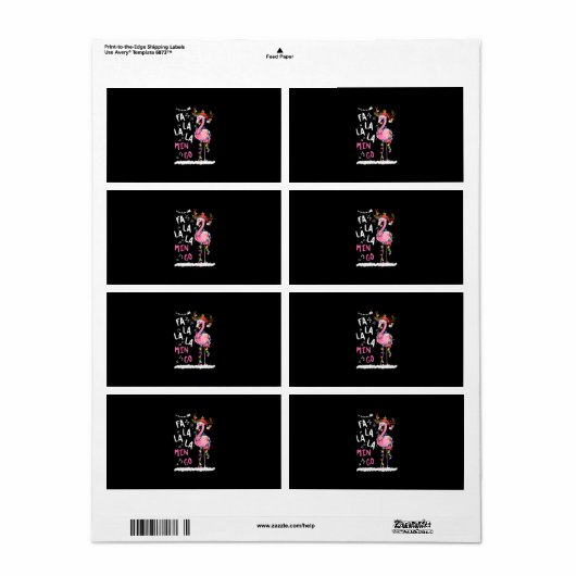 Kerstmis: Fa-La Mingo Flamingo met Kerstmis Etiket (Full Sheet)