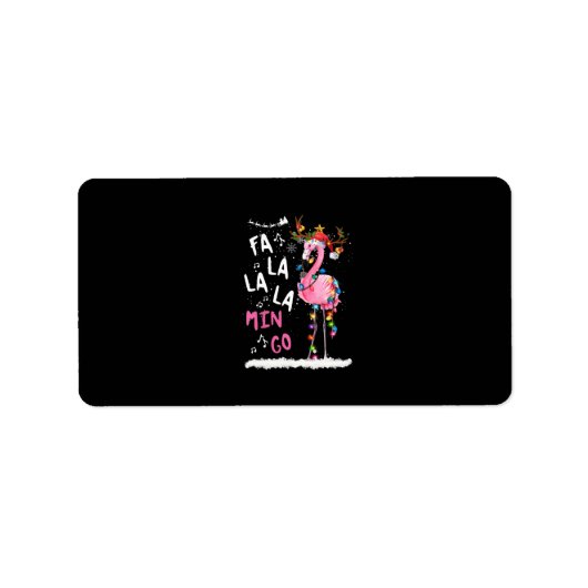 Kerstmis: Fa-La Mingo Flamingo met Kerstmis Etiket (Voorkant)