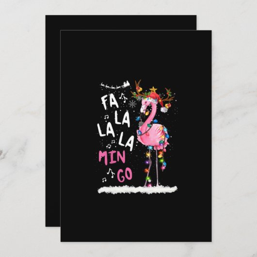 Kerstmis: Fa-La Mingo Flamingo met Kerstmis Feestdagenkaart (Voorkant / Achterkant)
