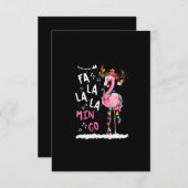 Kerstmis: Fa-La Mingo Flamingo met Kerstmis Informatiekaartje (Voorkant / Achterkant)