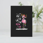Kerstmis: Fa-La Mingo Flamingo met Kerstmis Informatiekaartje (Staand voorkant)