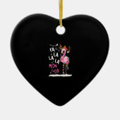 Kerstmis: Fa-La Mingo Flamingo met Kerstmis Keramisch Ornament (Voorkant)