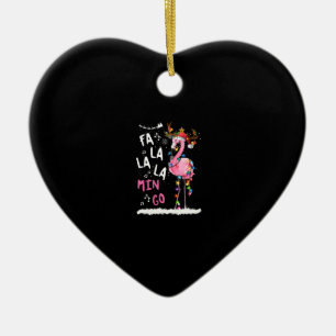 Kerstmis: Fa-La Mingo Flamingo met Kerstmis Keramisch Ornament