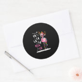 Kerstmis: Fa-La Mingo Flamingo met Kerstmis Ronde Sticker (Envelop)