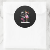 Kerstmis: Fa-La Mingo Flamingo met Kerstmis Ronde Sticker (Tas)