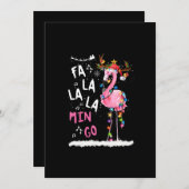 Kerstmis: Fa-La Mingo Flamingo met Kerstmis Save The Date (Voorkant / Achterkant)