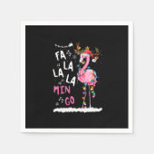 Kerstmis: Fa-La Mingo Flamingo met Kerstmis Servet (Voorkant)