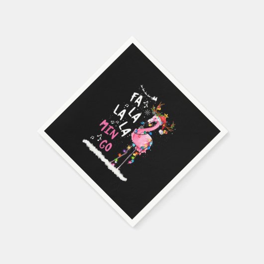 Kerstmis: Fa-La Mingo Flamingo met Kerstmis Servet (Hoek)