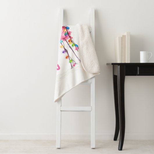 Kerstmis: Fa-La Mingo Flamingo met Kerstmis Sherpa Deken (In situ)