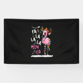 Kerstmis: Fa-La Mingo Flamingo met Kerstmis Spandoek (Horizontaal)