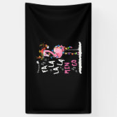 Kerstmis: Fa-La Mingo Flamingo met Kerstmis Spandoek (Verticaal)