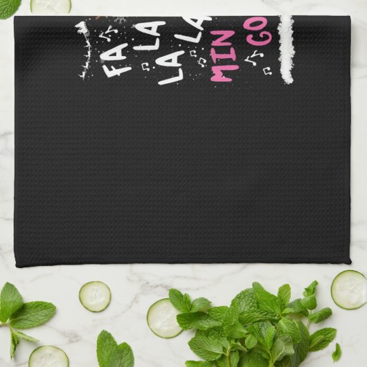 Kerstmis: Fa-La Mingo Flamingo met Kerstmis Theedoek (Gevouwen)