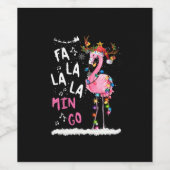 Kerstmis: Fa-La Mingo Flamingo met Kerstmis Wijn Etiket (Enkel label)