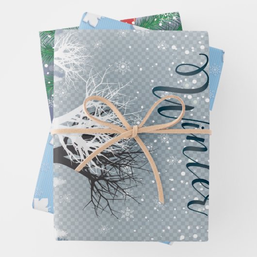 Kerstmis: Fairy Tale Fantasy Snowy Forest Inpakpapier Vel (In situ)