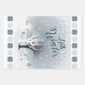 Kerstmis: Fairy Tale Fantasy Snowy Forest Inpakpapier Vel (Voorkant)