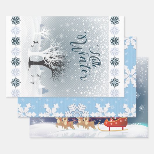 Kerstmis: Fairy Tale Fantasy Snowy Forest Inpakpapier Vel (Set)