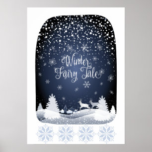 Kerstmis: Fairy Tale Fantasy Snowy Forest Poster