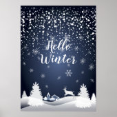 Kerstmis: Fairy Tale Fantasy Snowy Forest Poster (Voorkant)