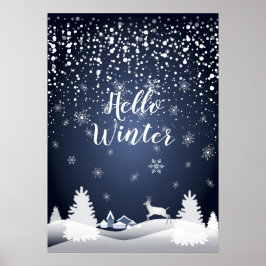 Kerstmis: Fairy Tale Fantasy Snowy Forest Poster