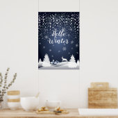 Kerstmis: Fairy Tale Fantasy Snowy Forest Poster (Keuken)