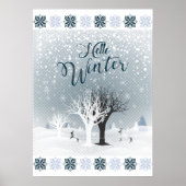 Kerstmis: Fairy Tale Fantasy Snowy Forest Poster (Voorkant)