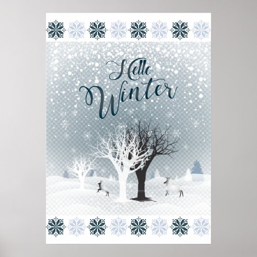 Kerstmis: Fairy Tale Fantasy Snowy Forest Poster (Voorkant)