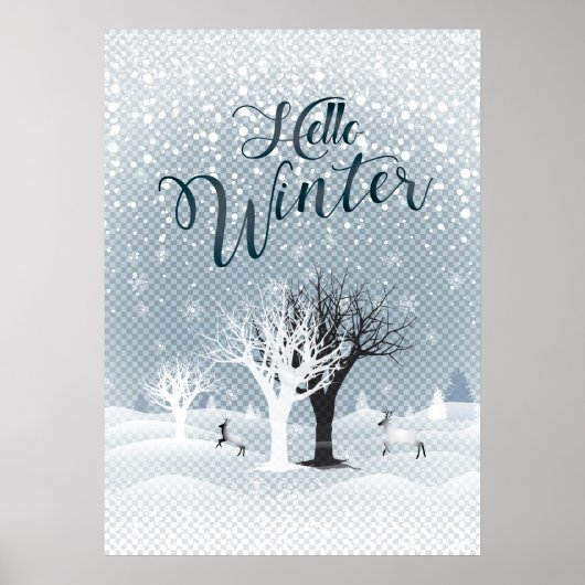 Kerstmis: Fairy Tale Fantasy Snowy Forest Poster (Voorkant)