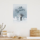 Kerstmis: Fairy Tale Fantasy Snowy Forest Poster (Keuken)