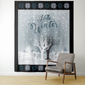 Kerstmis: Fairy Tale Fantasy Snowy Forest Wandkleed (In situ)