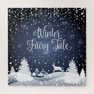 Kerstmis: Fairy Tale Fantasy Winter Forest Legpuzzel