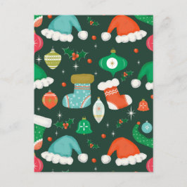 Kerstmis Falalala Green Feestdagenkaart