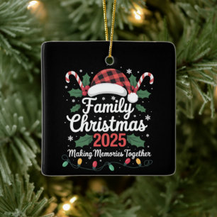 Kerstmis Familie 2025 Crew Groep Matching Familie Keramisch Ornament