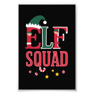 Kerstmis Familie Bijpassende Pyjama's Elf Squad  Foto Afdruk