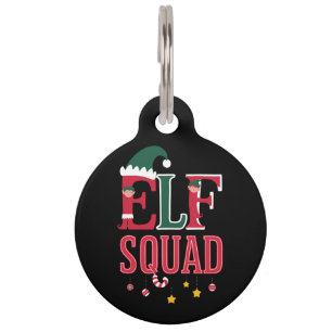Kerstmis Familie Bijpassende Pyjama's Elf Squad Huisdierpenning