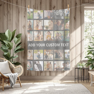 Kerstmis Familie Custom 25 Photo College Fleece Deken