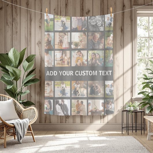 Kerstmis Familie Custom 25 Photo College Fleece Deken