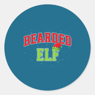 Kerstmis Familie Elfen Baard Matchende Groep Xmas  Ronde Sticker
