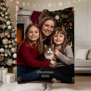 Kerstmis Familie en Huisdieren Sherpa Dekens Foto