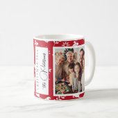 Kerstmis familie foto collage gepersonaliseerd koffiemok (Voorkant rechts)
