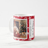Kerstmis familie foto collage gepersonaliseerd koffiemok (Voorkant links)