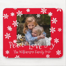 Kerstmis Familie Foto Jaar Wit Sneeuwvlok Rood