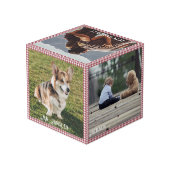 Kerstmis Familie Foto Kubus 5 Foto's, Rood (Achter hoekig)