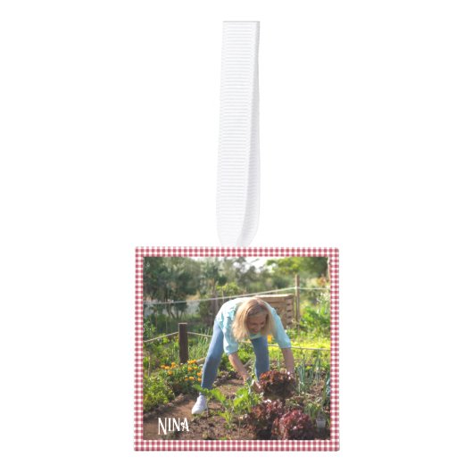 Kerstmis Familie Foto Kubus 5 Foto's, Rood Decoratie (Voorkant)